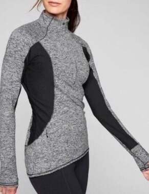 Athleta Running Wild Space Dye Colorblock Half Zip Pullover